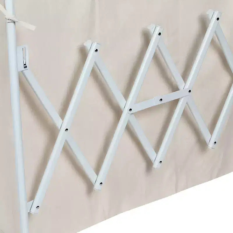 Accordion Triple Sorter: White Steel Rolling Laundry Hamper with Wheels, Collapsible, Open-Top Design