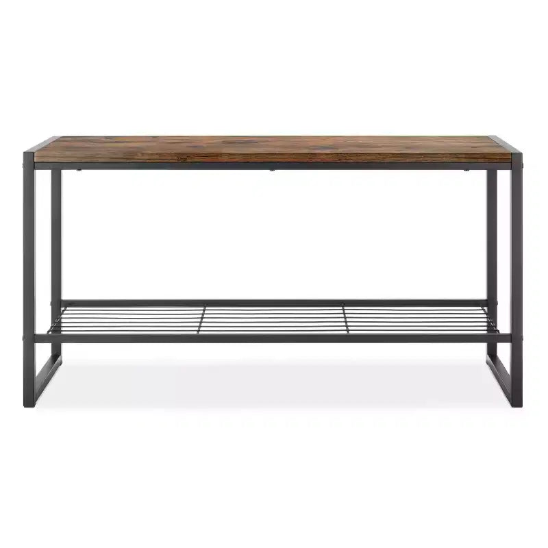 Modern Industrial Entry Bench Black