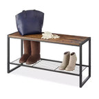 Modern Industrial Entry Bench Black