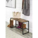 Modern Industrial Entry Bench Black