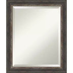 20" x 24" Bark Rustic Char Narrow Framed Wall Mirror Brown - Amanti Art: Beveled, No Assembly Required