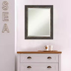 20" x 24" Bark Rustic Char Narrow Framed Wall Mirror