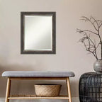 20" x 24" Bark Rustic Char Narrow Framed Wall Mirror