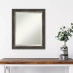 20" x 24" Bark Rustic Char Narrow Framed Wall Mirror