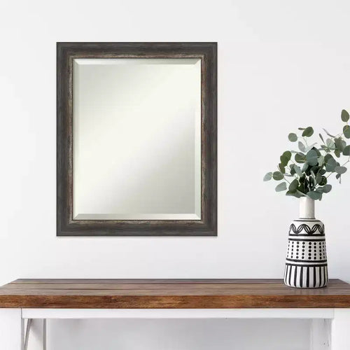 20" x 24" Bark Rustic Char Narrow Framed Wall Mirror