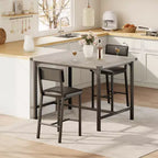 Dining Table Set for 2 w/Counter Height Table & 2 Upholstered Stools,3-Pcs Kitchen Table Set with Corner Protector,for Kitchen Room,Apartment,Pub
