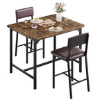 Dining Table Set for 2 w/Counter Height Table & 2 Upholstered Stools,3-Pcs Kitchen Table Set with Corner Protector,for Kitchen Room,Apartment,Pub
