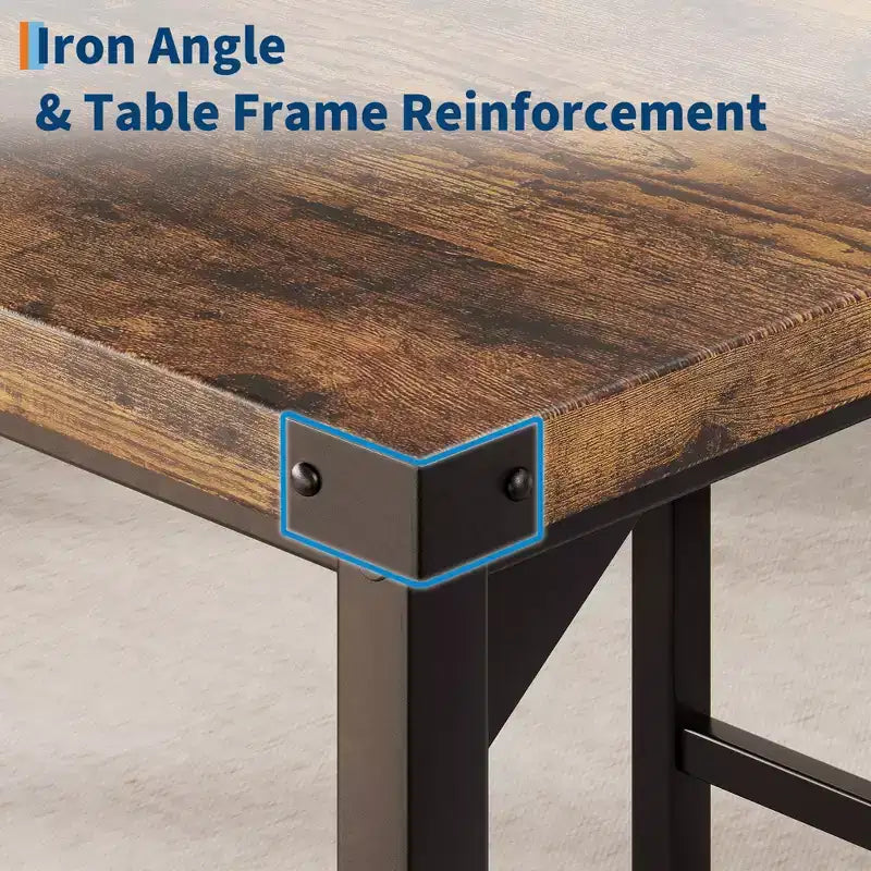Dining Table Set for 2 w/Counter Height Table & 2 Upholstered Stools,3-Pcs Kitchen Table Set with Corner Protector,for Kitchen Room,Apartment,Pub