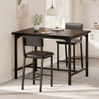 Dining Table Set for 2 w/Counter Height Table & 2 Upholstered Stools,3-Pcs Kitchen Table Set with Corner Protector,for Kitchen Room,Apartment,Pub