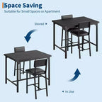 Dining Table Set for 2 w/Counter Height Table & 2 Upholstered Stools,3-Pcs Kitchen Table Set with Corner Protector,for Kitchen Room,Apartment,Pub