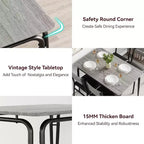 Dining Set for 4, Kitchen Table with 4 Upholstered Chairs, 5 PCS Small Dining Table Set, Dining Room Table for Kitchen Dining Room