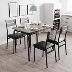 Dining Set for 4, Kitchen Table with 4 Upholstered Chairs, 5 PCS Small Dining Table Set, Dining Room Table for Kitchen Dining Room