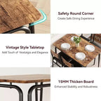 Dining Set for 4, Kitchen Table with 4 Upholstered Chairs, 5 PCS Small Dining Table Set, Dining Room Table for Kitchen Dining Room