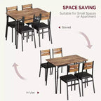 Dining Set for 4, Kitchen Table with 4 Upholstered Chairs, 5 PCS Small Dining Table Set, Dining Room Table for Kitchen Dining Room