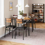 Dining Set for 4, Kitchen Table with 4 Upholstered Chairs, 5 PCS Small Dining Table Set, Dining Room Table for Kitchen Dining Room
