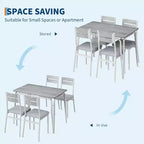 Dining Set for 4, Kitchen Table with 4 Upholstered Chairs, 5 PCS Small Dining Table Set, Dining Room Table for Kitchen Dining Room