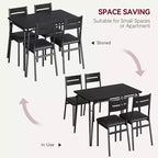 Dining Set for 4, Kitchen Table with 4 Upholstered Chairs, 5 PCS Small Dining Table Set, Dining Room Table for Kitchen Dining Room