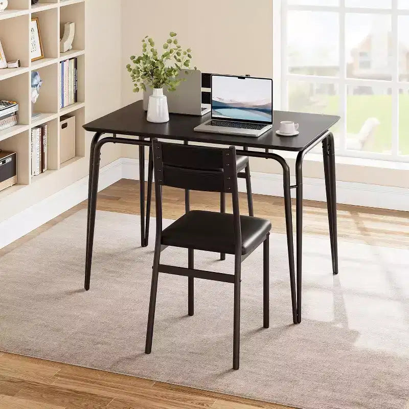 Dining Set for 4, Kitchen Table with 4 Upholstered Chairs, 5 PCS Small Dining Table Set, Dining Room Table for Kitchen Dining Room