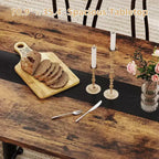 70.9 Large Dining Table for 8, Wood Dining with Spacious Tabletop & V-Shaped Steel Base, 8 Adjustable Legs for Kitchen, Office-Rustic Brown
