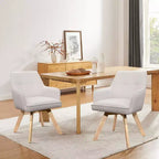 Wood and Fabric Accent Dining Chair, Set of 2