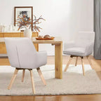 Wood and Fabric Accent Dining Chair, Set of 2