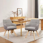 Wood and Fabric Accent Dining Chair, Set of 2