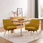 Wood and Fabric Accent Dining Chair, Set of 2