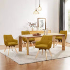 Wood and Fabric Accent Dining Chair, Set of 2