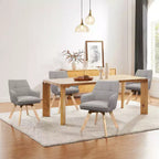 Wood and Fabric Accent Dining Chair, Set of 2