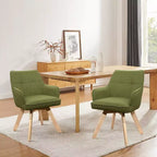 Wood and Fabric Accent Dining Chair, Set of 2