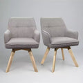 Art Leon Wood and Fabric Accent Dining Chair, Set of 2