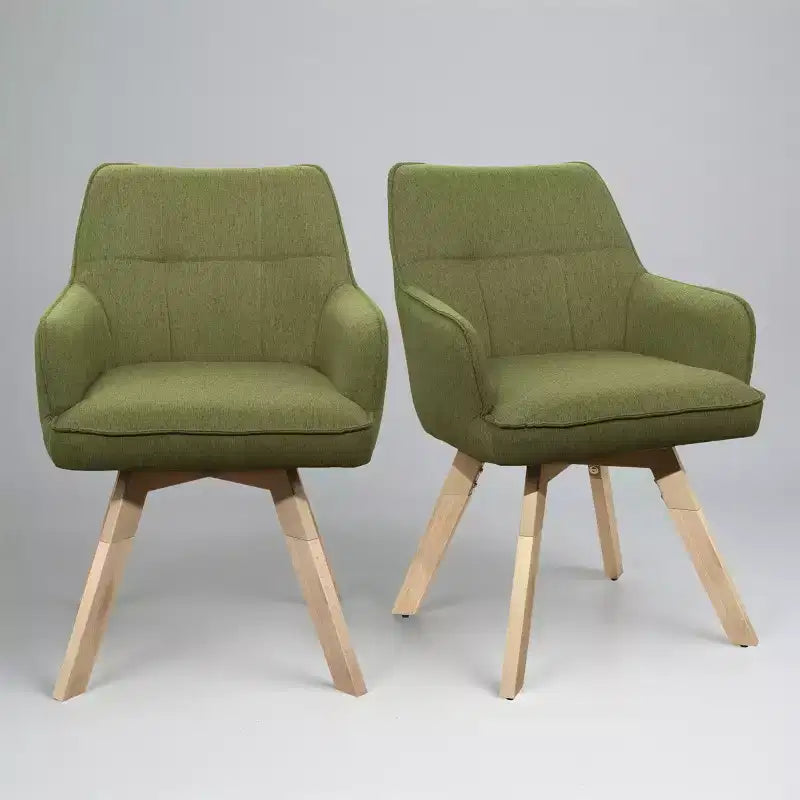 Wood and Fabric Accent Dining Chair, Set of 2