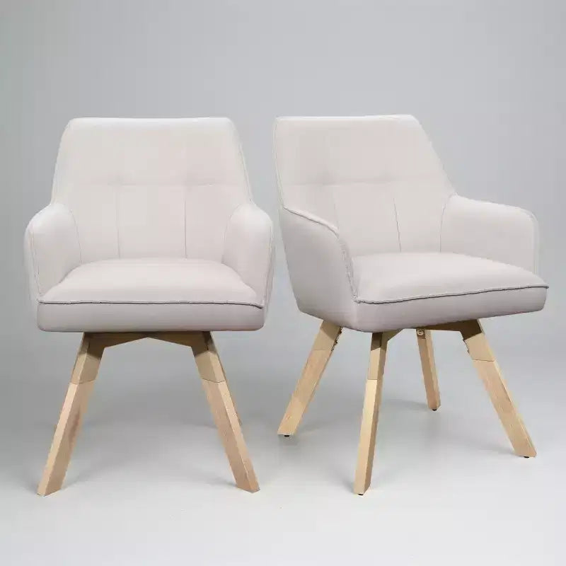 Wood and Fabric Accent Dining Chair, Set of 2