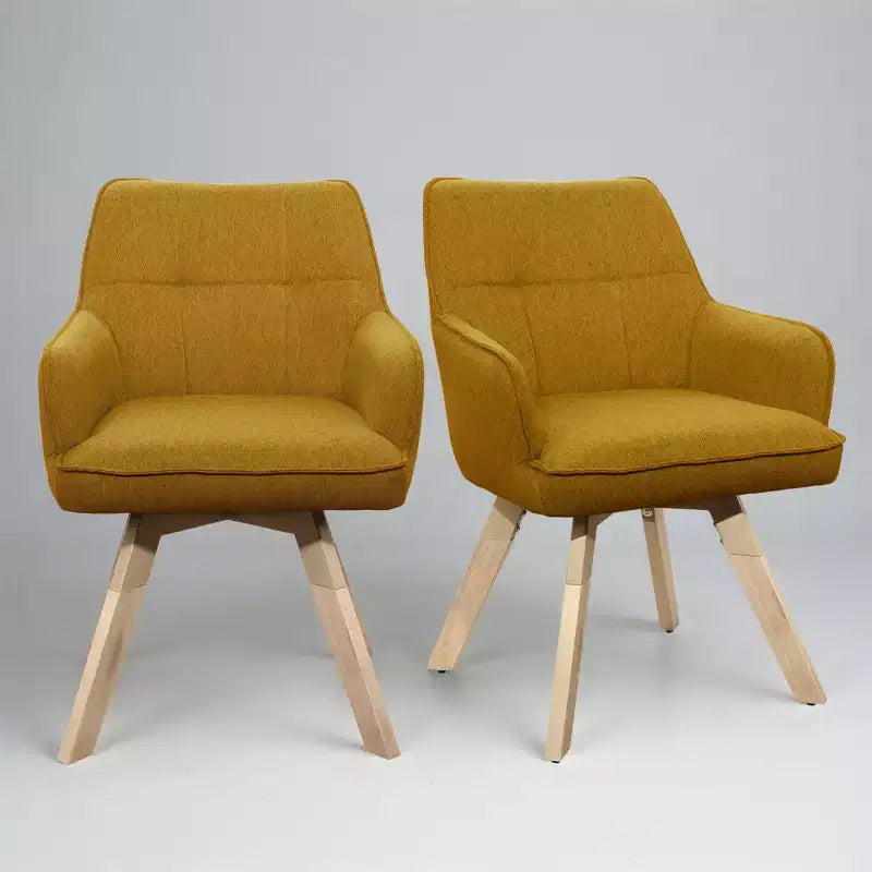 Wood and Fabric Accent Dining Chair, Set of 2
