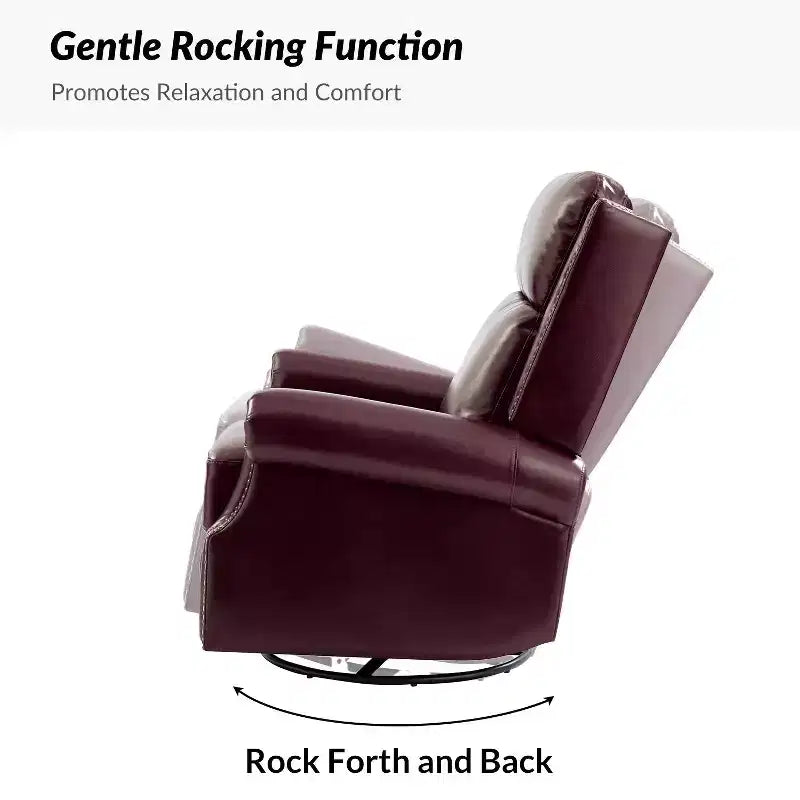 Genuine Leather Manual Swivel Glider Recliner Set of 2