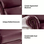 Genuine Leather Manual Swivel Glider Recliner Set of 2