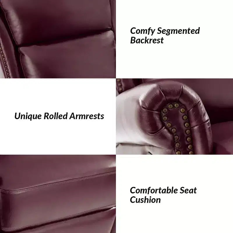 Genuine Leather Manual Swivel Glider Recliner Set of 2