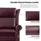 Genuine Leather Manual Swivel Glider Recliner Set of 2