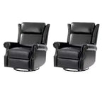Genuine Leather Manual Swivel Glider Recliner Set of 2