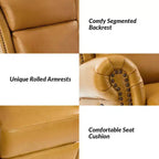 Genuine Leather Manual Swivel Glider Recliner Set of 2