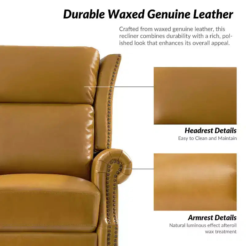Genuine Leather Manual Swivel Glider Recliner Set of 2