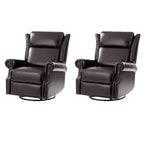 Genuine Leather Manual Swivel Glider Recliner Set of 2