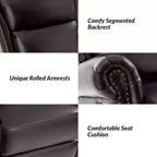 Genuine Leather Manual Swivel Glider Recliner Set of 2