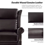 Genuine Leather Manual Swivel Glider Recliner Set of 2
