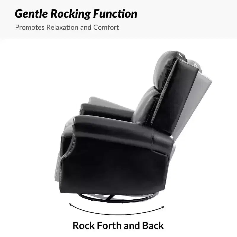 Genuine Leather Manual Swivel Glider Recliner Set of 2