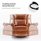 Genuine Leather Manual Swivel Glider Recliner Set of 2