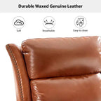 Genuine Leather Manual Swivel Glider Recliner Set of 2