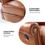Genuine Leather Manual Swivel Glider Recliner Set of 2