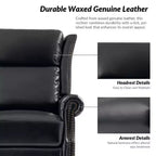 Genuine Leather Manual Swivel Glider Recliner Set of 2