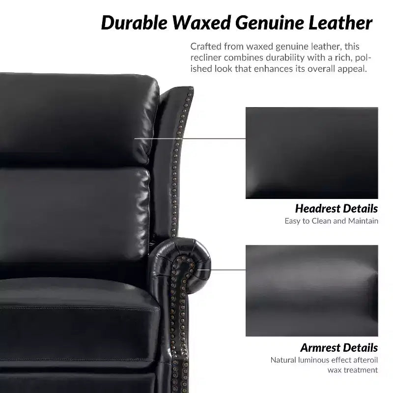 Genuine Leather Manual Swivel Glider Recliner Set of 2